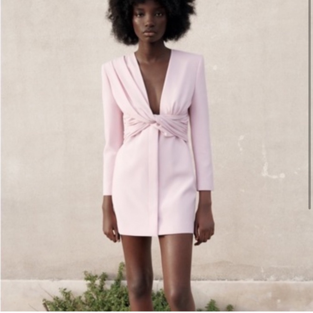 Zara pink blazer dress